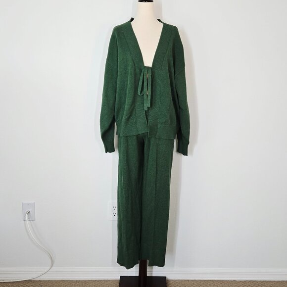 FREE PEOPLE WOMEN'S solar cardigan sweater set green Size Small NEW - Picture 3 of 13